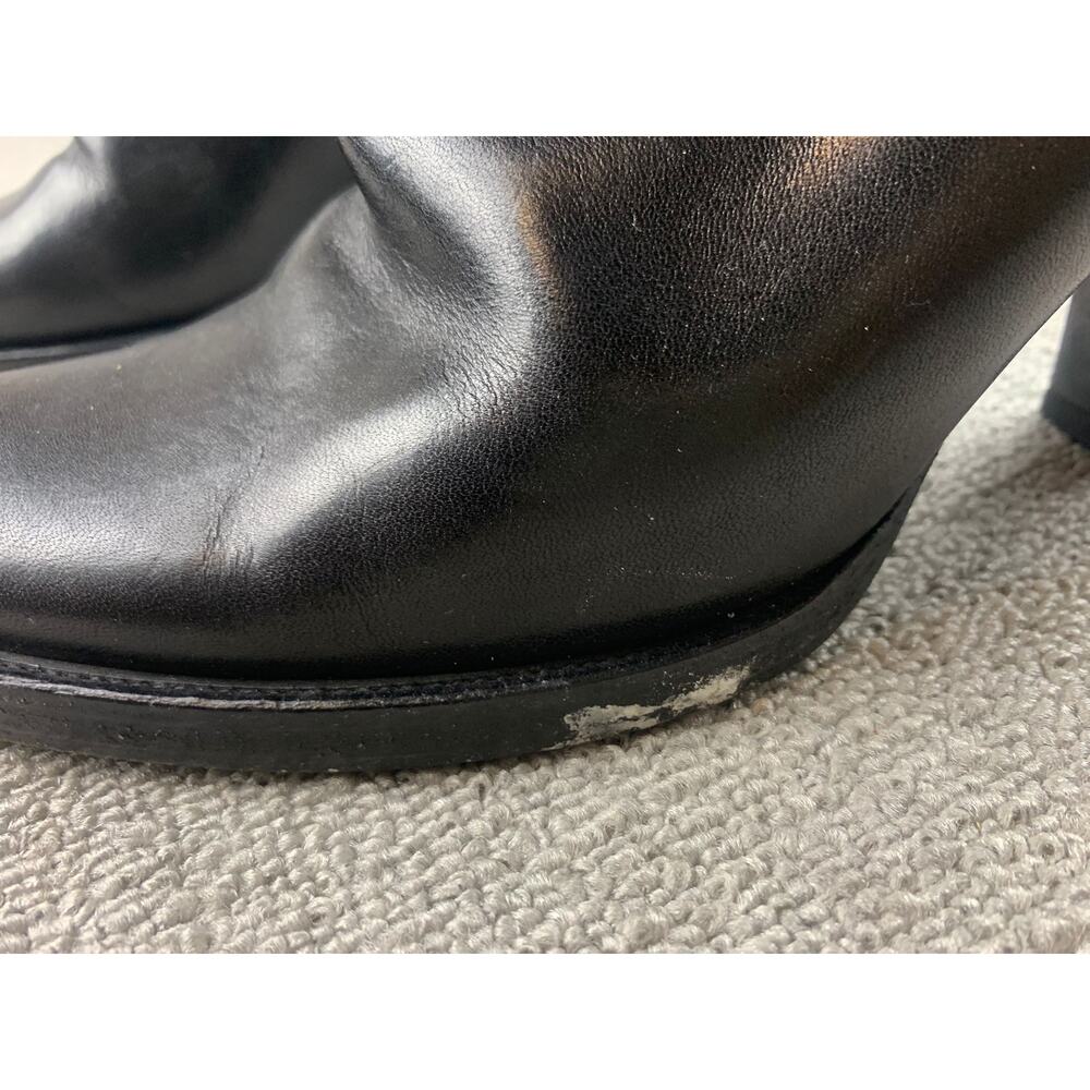 Miu Miu Women's 37.5 Black Leather Boots Minimalist Heels - Picture 6 of 8